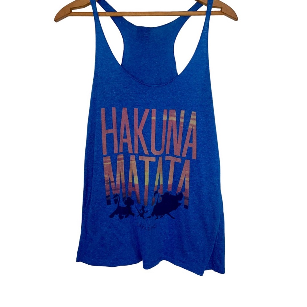 Hakuna Matata The Lion King Disney Blue Tank Top Racerback L